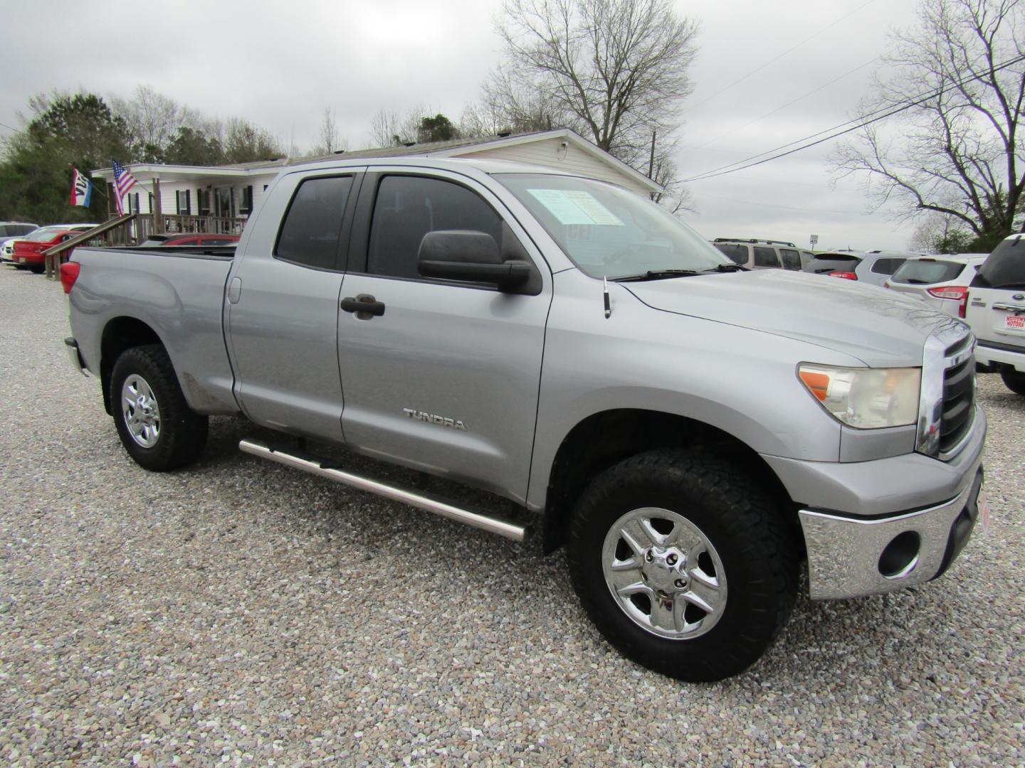 2013 Silver Toyota Tundra Tundra-Grade Double Cab 4.6L 4WD (5TFUM5F16DX) with an 4.6L V8 DOHC 32V engine, Automatic transmission, located at 15016 S Hwy 231, Midland City, AL, 36350, (334) 983-3001, 31.306210, -85.495277 - Photo#0